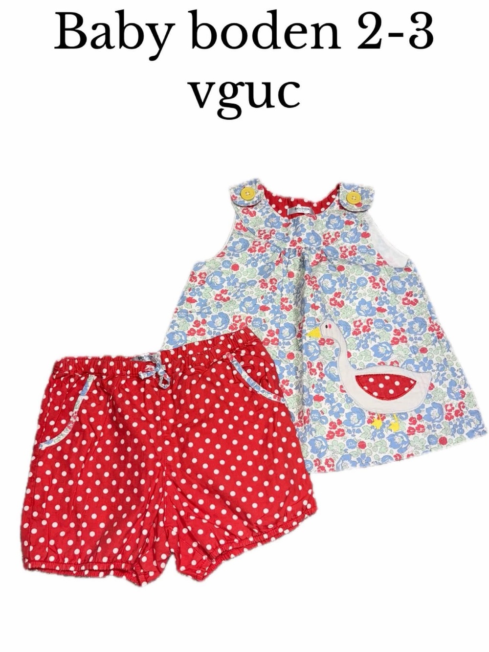 Baby boden shorts set duck